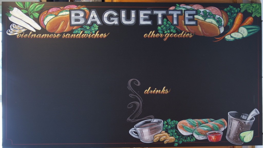 baguettes chalkboard sign