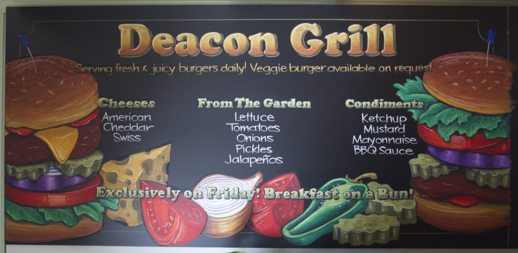 deacon grill chalk sign