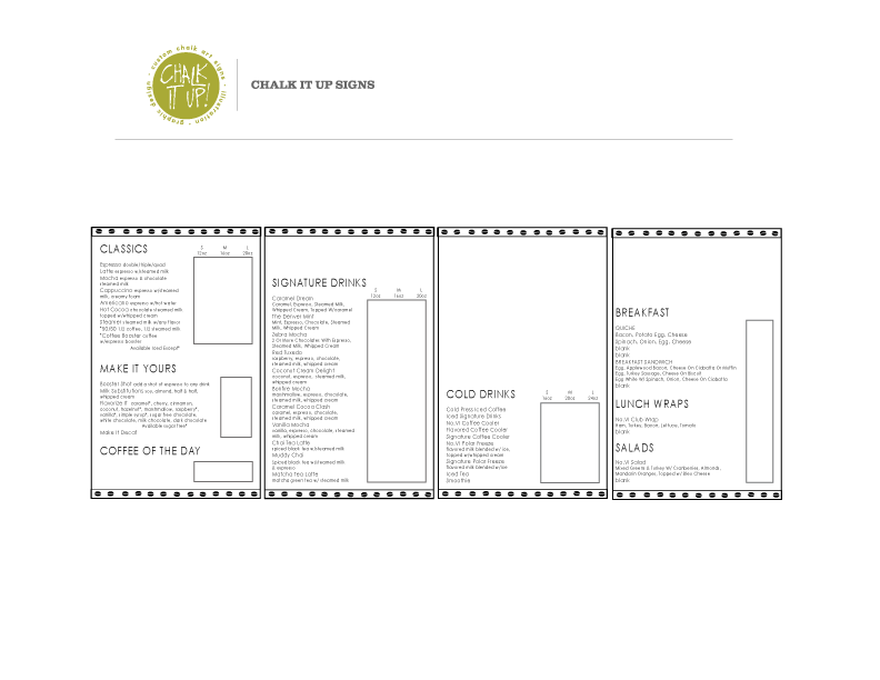 Chalkboard Process, No. VI Cafe, Novi, Michigan, Chalk It Up Signs, chalkboard, menu chalkboard, ordering process, chalkboard ordering process