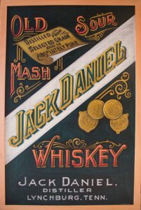 wall mounted corporate logo chalkboards, vintage jack daniels chalkboard sign, framed,