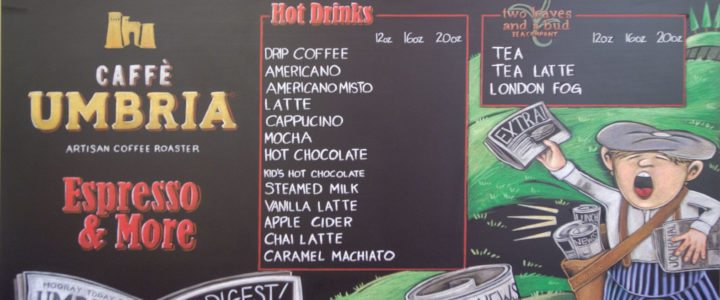 Custom Cafe Menu Chalkboard Sign
