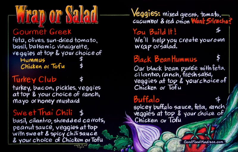 Good Food Cart Menu Chalkboard