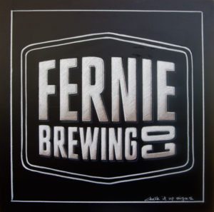 Fernie Brewery Chalkboard Sign,Fernie Brewing Co Logo Chalkboard