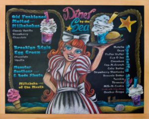 Diner By The Sea Restaurant Menu Chalkboard