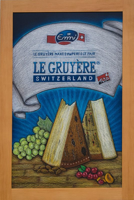 Emmi Cheese Framed Chalkboard Promo Sign