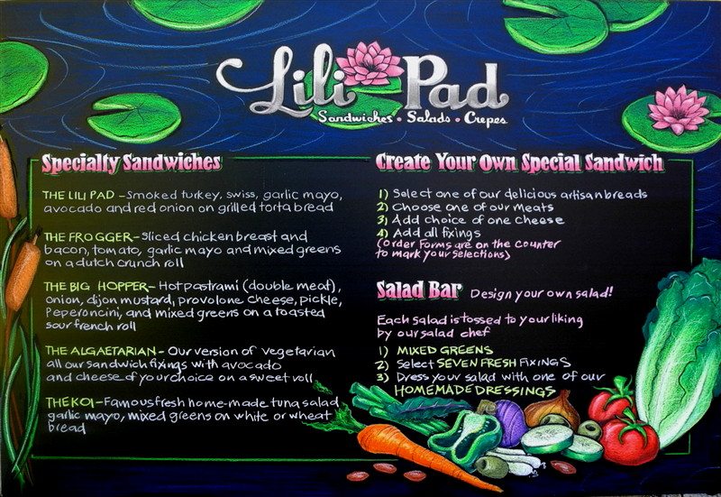Lily Pad Restaurant Menu Chalkboard