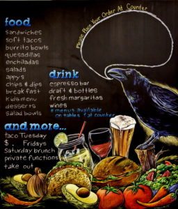 Old Crow Mexican Restaurant Chalkboard Menu