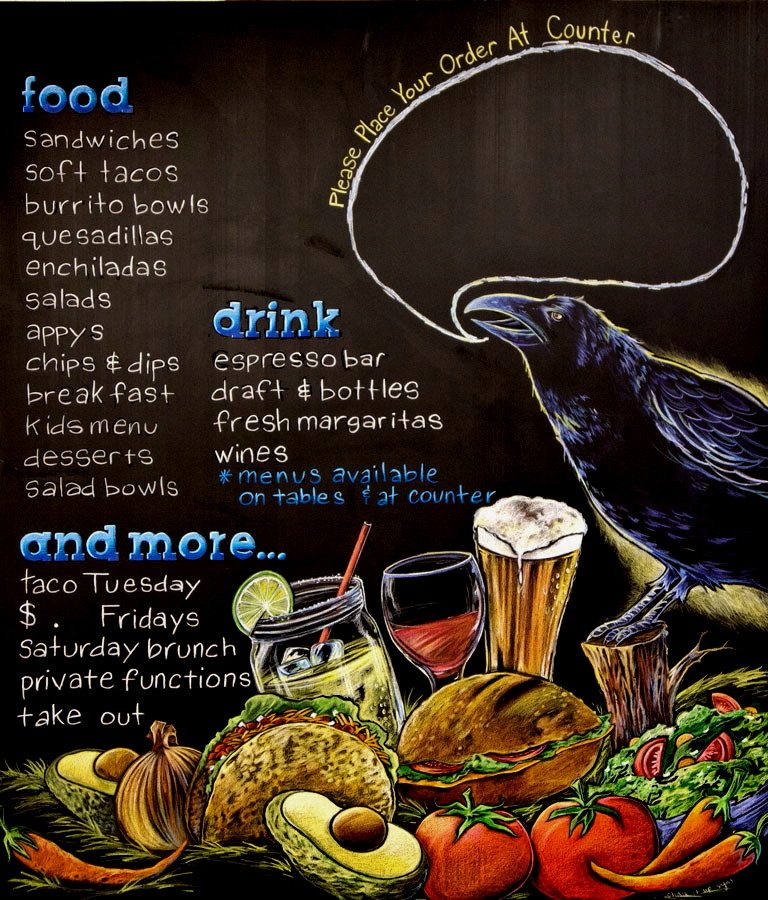 Old Crow Mexican Restaurant Chalkboard Menu