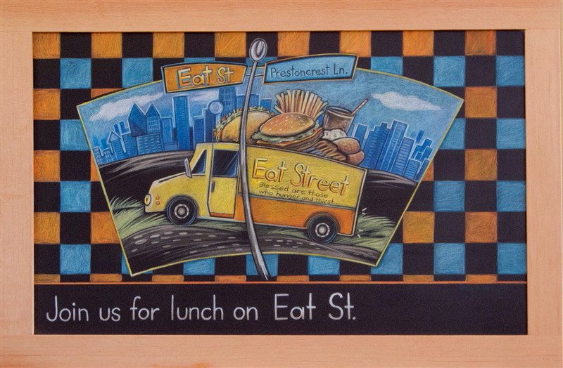 Restaurant Chalkboard, Eat Street Framed Chalkboard Art, 1920