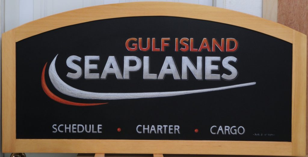 Framing, Gulf Island Seaplanes, logo chalkboard, business chalkboard, Chalk It Up Signs, chalkboard, 