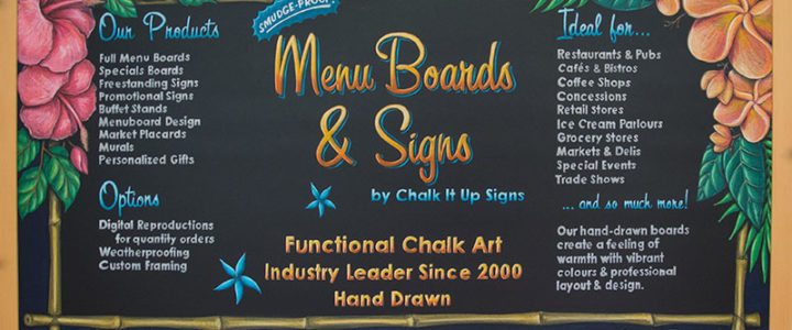 Chalkboard Restaurant Signs With Sealed Chalk Art