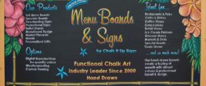 Chalk It Up Signs, CIUS, custom chalkboard signs, chalkboard, signs, hand drawn, unique, promotional sign, custom sign, chalkboard menu, framed chalkboard