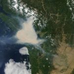 Wildfire smoke in Salish Sea Sunday July 6, 2015