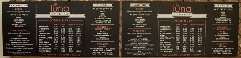 digital reproduction, Digitally Printed Custom Chalkboard Menus, digital printed chalkboard