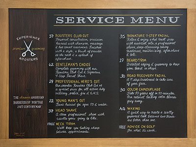 Barbershop Chalkboard Menu