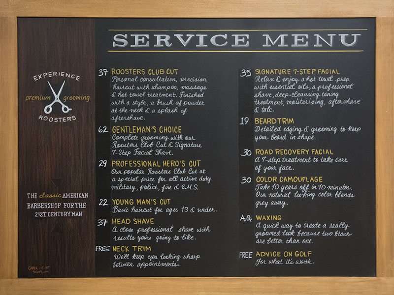 Barbershop Chalkboard Menu