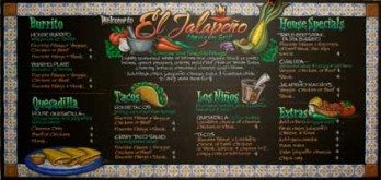 Chalkboard Menu For Restaurant Takeout