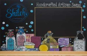 Table Top Chalk Art Signs, Large Table Top Chalkboard Sign,Shiloh Soap Table Top Chalkboard Illinois