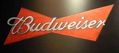 wall mounted corporate logo chalkboards, Busweiser NBA chalkboard mural