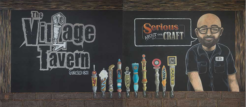 New York tavern chalkboard mural 