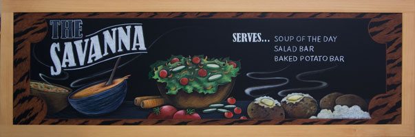 Houston Texas High School Cafeteria Chalkboard Signs, Savanna Chalkboard Sign, chalkitupsigns, framed chalkboard