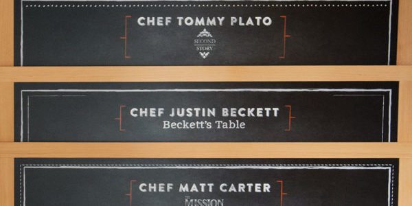 Printed Chalkboard for Special Celebrity Chef Dinner