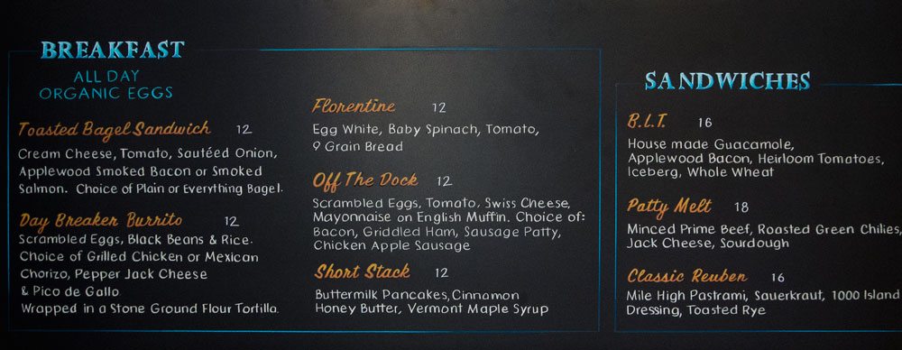 Bahamas Chalkboard Menu Twenty Feet Long