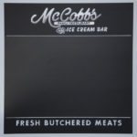 McCobbs black and white specials chalkboard with grey framing