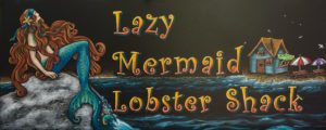 hand drawn chalk art, hand drawn, chalk art, chalkboard art, Chalk It Up Signs, mermaid, Lazy Mermaid lobster shack, lobster shack, lazy mermaid, hand coloured, hand coloured chalk art, chalkboard sign, Facebook banner image