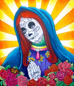 custom chalkboard, USA, made in Canada, Mexico, South America, America, custom, chalkboard art, chalkboard, Chalk It Up Signs, Dia de los Muertos, Gabriola, British Columbia, Budweiser, Starbucks, unique, hand drawn, chalk art, calaca, sugar skull,