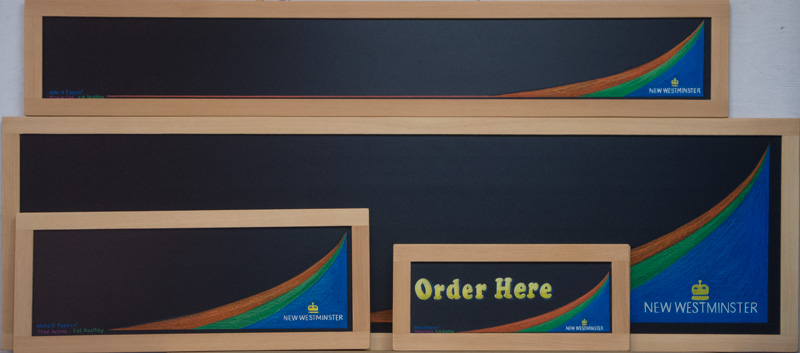 Customizable Chalkboard Signs, specials chalkboards, framed chalkboards, New Westminster, Parks and Recreation