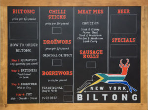 Biltong Menu Chalkboard