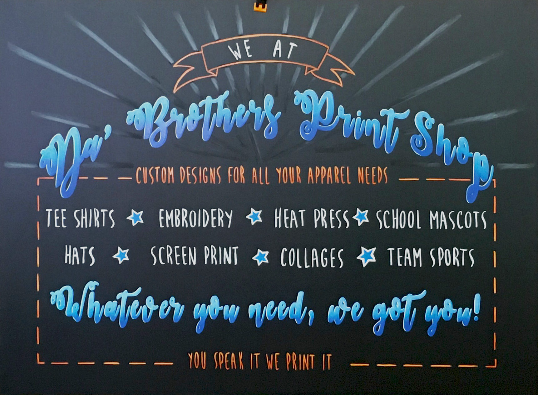 Custom Chalkboard Typography Pops
