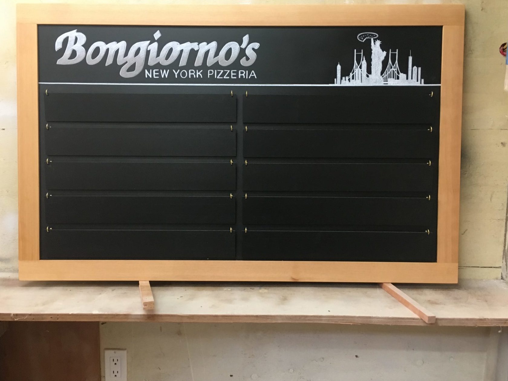 slat chalkboard sign