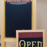 Potters Fire Chalkboard A-Frame and Hanging Sign