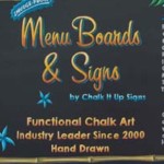 chalkboard menu, framed chalkboard