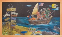 boat, personalized custom chalkboard artwork, memory chalkboard, personal chalk art