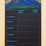 Chalkboard Laundry Signup Calendar, chalk it up signs, framed chalkboard, custom chalkoard, cafe chalkboard, chalk art, chalk artist, chalk sign, chalkboard sign, chalkboard menu