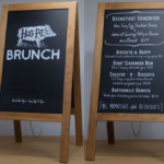 A Frame Chalk Boards, vintage chalkboard signs, takeout chalkboard, Onsite chalk artist, pricing, chalkboard menu board, Hog Pit Restaurant, Ny Ny, a frame signage, chalk it up signs, Sidewalk Chalkboard Sign