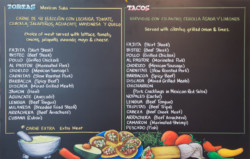 Chalkboard Menu Boards for Restaurants, guanataco chalkboard, mexican chalkboard, chalkboard menu, chalk It Up Signs, hand drawn chalk art