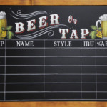 sealed chalkboard art, beer on tap,chalkboard sign