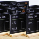 Lumber Chalkboards, Table top chalkboard signs for lumber yard